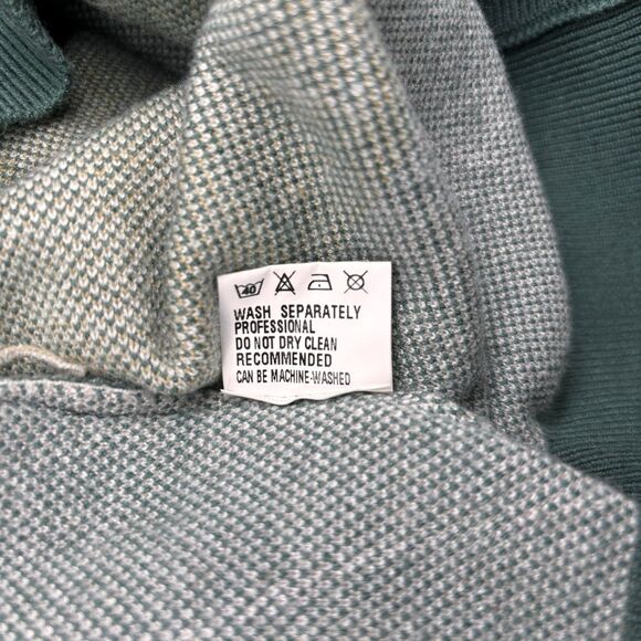 Unbranded Argyle‎ Pattern Cardigan Sweater Green Tan Viscose Nylon Size Large - Picture 4 of 10